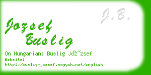 jozsef buslig business card